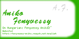aniko fenyvessy business card